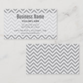 Modern Gray and White Chevron Pattern Visitekaartje (Voorkant / Achterkant)