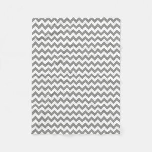 Modern Gray and White Chevron Zigzag Fleece Deken