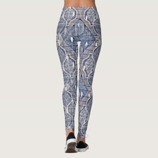 Modern Gray Atomic Ogee Contemmodern Leggings (Achterkant)