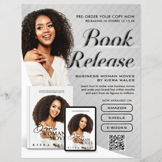 Modern Gray Author Flyer Book Launch Release (Voorkant)