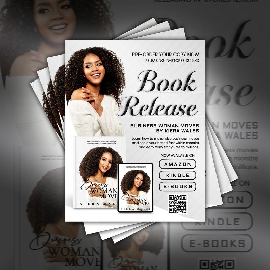 Modern Gray Author Flyer Book Launch Release
