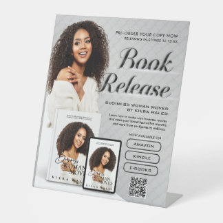 Modern Gray Author Flyer Book Launch Release Reclamebord Met Voetstuk