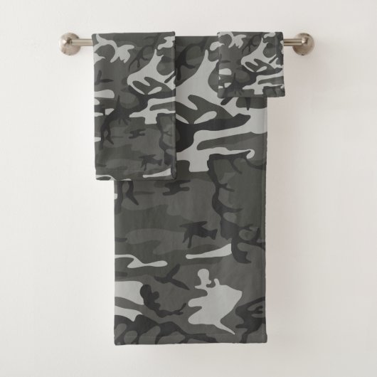 Modern Gray Camouflage Pattern Bad Handdoek (Insitu)