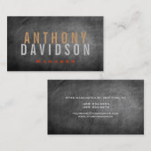 Modern Gray Chalkboard Huge Letter Visitekaartje (Voorkant / Achterkant)