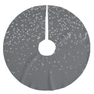 Modern Gray en Faux Silver Glitter Confetti Kerstboom Rok