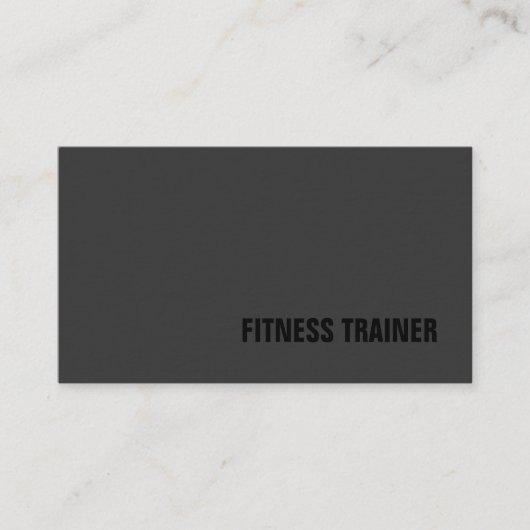 Modern Gray Fitness Trainer Thick Visitekaartje (Voorkant)