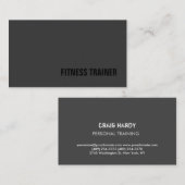 Modern Gray Fitness Trainer Thick Visitekaartje (Voorkant / Achterkant)