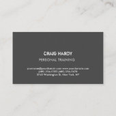 Modern Gray Fitness Trainer Thick Visitekaartje (Achterkant)