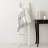 Modern Gray Gingham Pattern Monogram Naam Sherpa Deken (In situ)