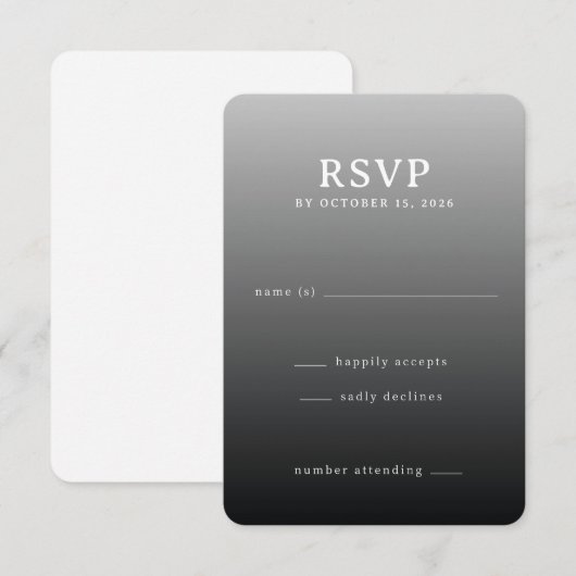 Modern Gray Gradient RSVP (Devant / Derrière)