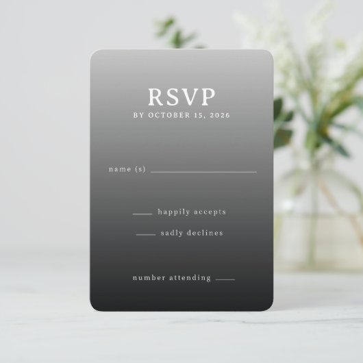 Modern Gray Gradient RSVP (Debout devant)
