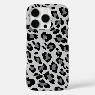 Modern Gray Leopard Cheetah Animal Print Patroon iPhone 16 Pro Hoesje