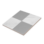Modern Gray Marble Geometric Checker Tegeltje (Zijkant)