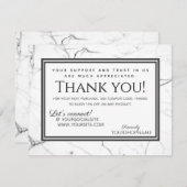 Modern Gray Marble Hartelijk dank voor uw bestelli Informatiekaartje (Voorkant / Achterkant)