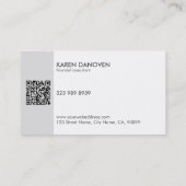 Modern Gray Monogram Professional Visitekaartje (Achterkant)