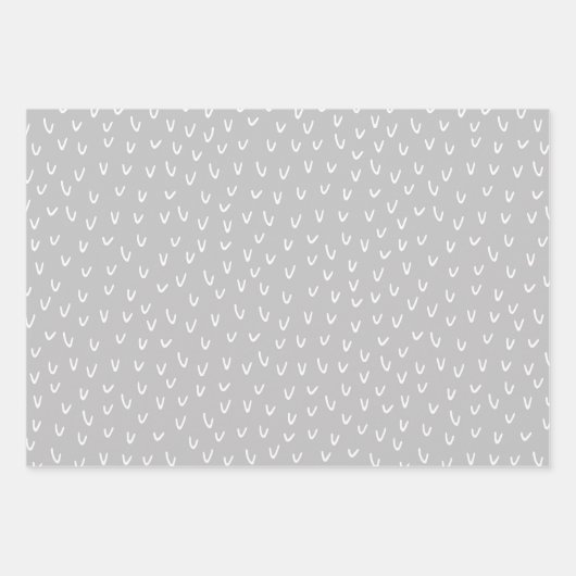Modern Gray Neutral Scandinavian Pattern Inpakpapier Vel (Voorkant 3)