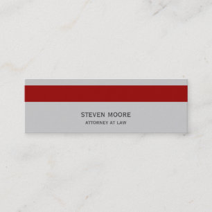 Modern Gray Red Lawyer Attorney Visitekaartje