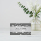 Modern Gray Silver White Pattern Loyalty Kaart (Staand voorkant)