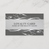 Modern Gray Silver White Pattern Loyalty Kaart (Voorkant)