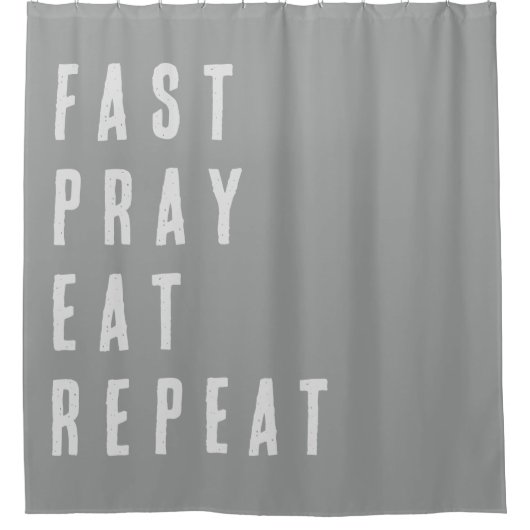 Modern Gray Simple Typography Quote Ramadan Douchegordijn (Voorkant)