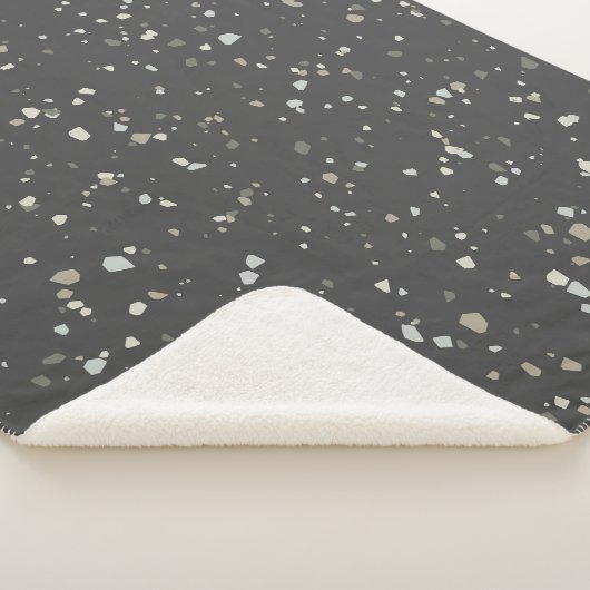 Modern Gray Terrazzo Pattern Sherpa Deken (3/4)