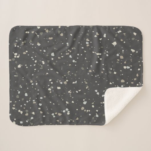Modern Gray Terrazzo Pattern Sherpa Deken (Voorkant (horizontaal))