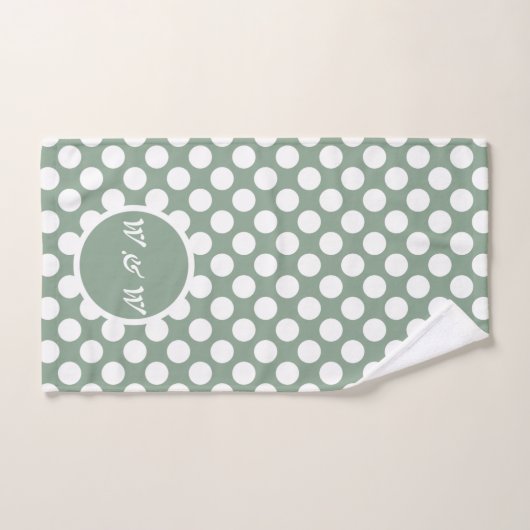 Modern Gray & White Polka Dot Bath Towel Set Bad Handdoek (Handdoek)