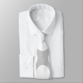 Modern Gray White Polka Dots Pattern Stropdas (Gebonden)