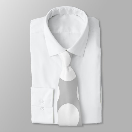 Modern Gray White Polka Dots Pattern Stropdas (Gebonden)