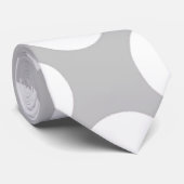 Modern Gray White Polka Dots Pattern Stropdas (Opgerold)