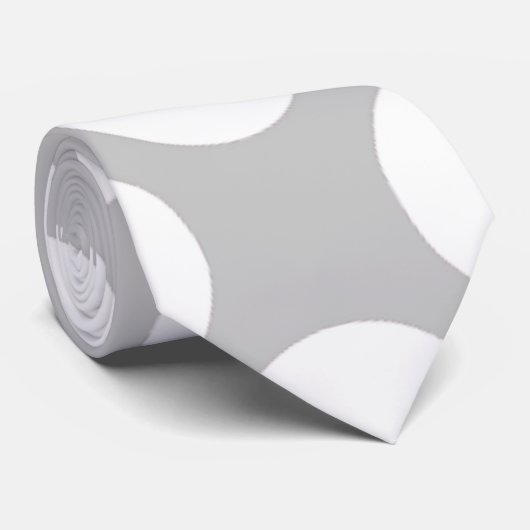 Modern Gray White Polka Dots Pattern Stropdas (Opgerold)