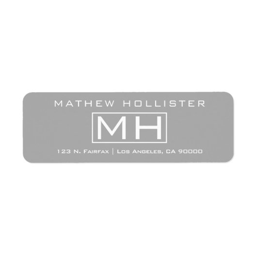 Modern Gray & White Professional Etiket (Voorkant)