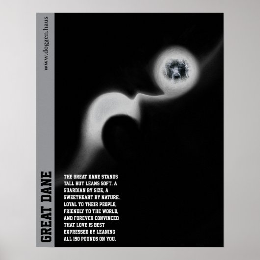 Modern Great Dane Poster green (Voorkant)