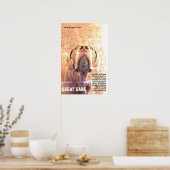 Modern Great Dane Poster groen (Keuken)