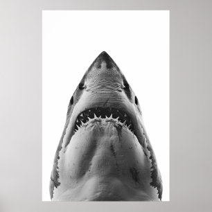 Modern Great White Shark Portret Poster