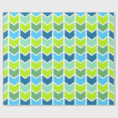 Modern Green and Blue Geometric Chevron Pattern Cadeaupapier (Vlak)
