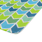 Modern Green and Blue Geometric Chevron Pattern Snijplank (Hoek)