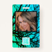 Modern Green and Blue Rustic Camp Staff Badge (Achterkant)