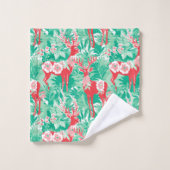 Modern green and magenta Christmas preppy towel (Gant de toilette)