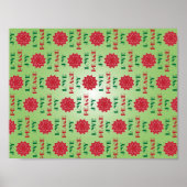 Modern Green and Red Love, Peace, Joy quote Poster (Voorkant)