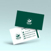 Modern Green and White QR Code Business Card Visitekaartje