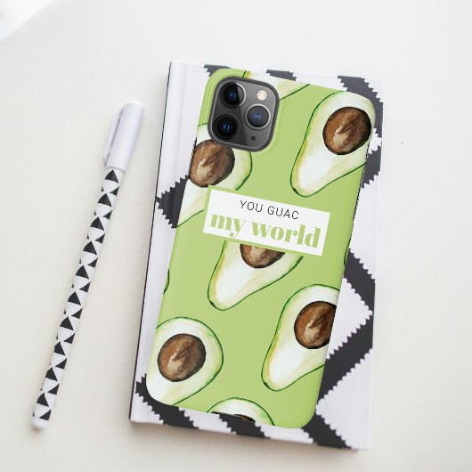 Modern Green Avocado Fun Quote iPhone Hoesje