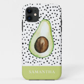 Modern Green Avocado Persoonlijke naam Case-Mate iPhone Case (Achterkant)