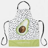 Modern Green Avocado Persoonlijke naam Schort (Voorkant)