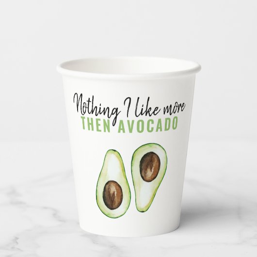 Modern Green Avocado Quote voor Avocado Lover Gift Papieren Bekers (Achterkant)
