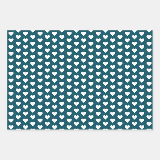 Modern Green Blue Heart Pattern kerstavond Inpakpapier Vel (Voorkant 3)