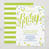 Modern Green Blue White Baby sprinkkle Invitation Kaart (Voorkant / Achterkant)