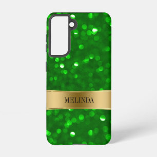 Modern Green Bokeh Glitter Hoesje-Mate iPhone Case Samsung Galaxy Hoesje