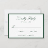 Modern Green Border Wedding RSVP Kaartje (Voorkant)