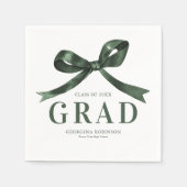 Modern Green Bow Graduation Party Servet (Voorkant)
